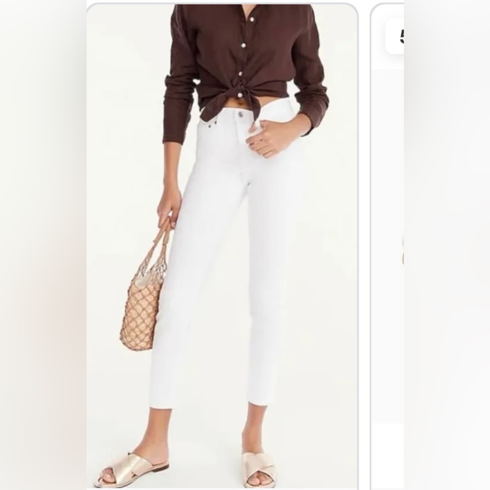 J. crew denim 9” high rise white toothpick jeans sz 27P